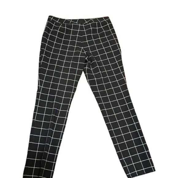 Vince Camuto Women's Grid Pattern Black Trousers Size 6 - Picture 3 of 8